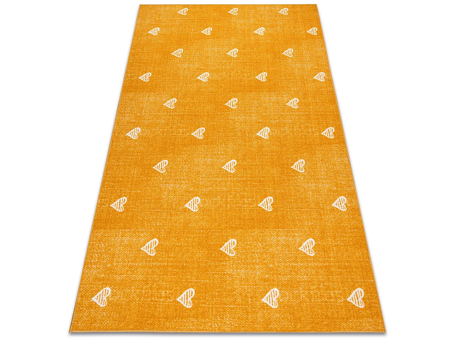 Tapijt voor kinderen HEARTS Jeans gewreven , harten, kinderen - oranje 150x250 cm
