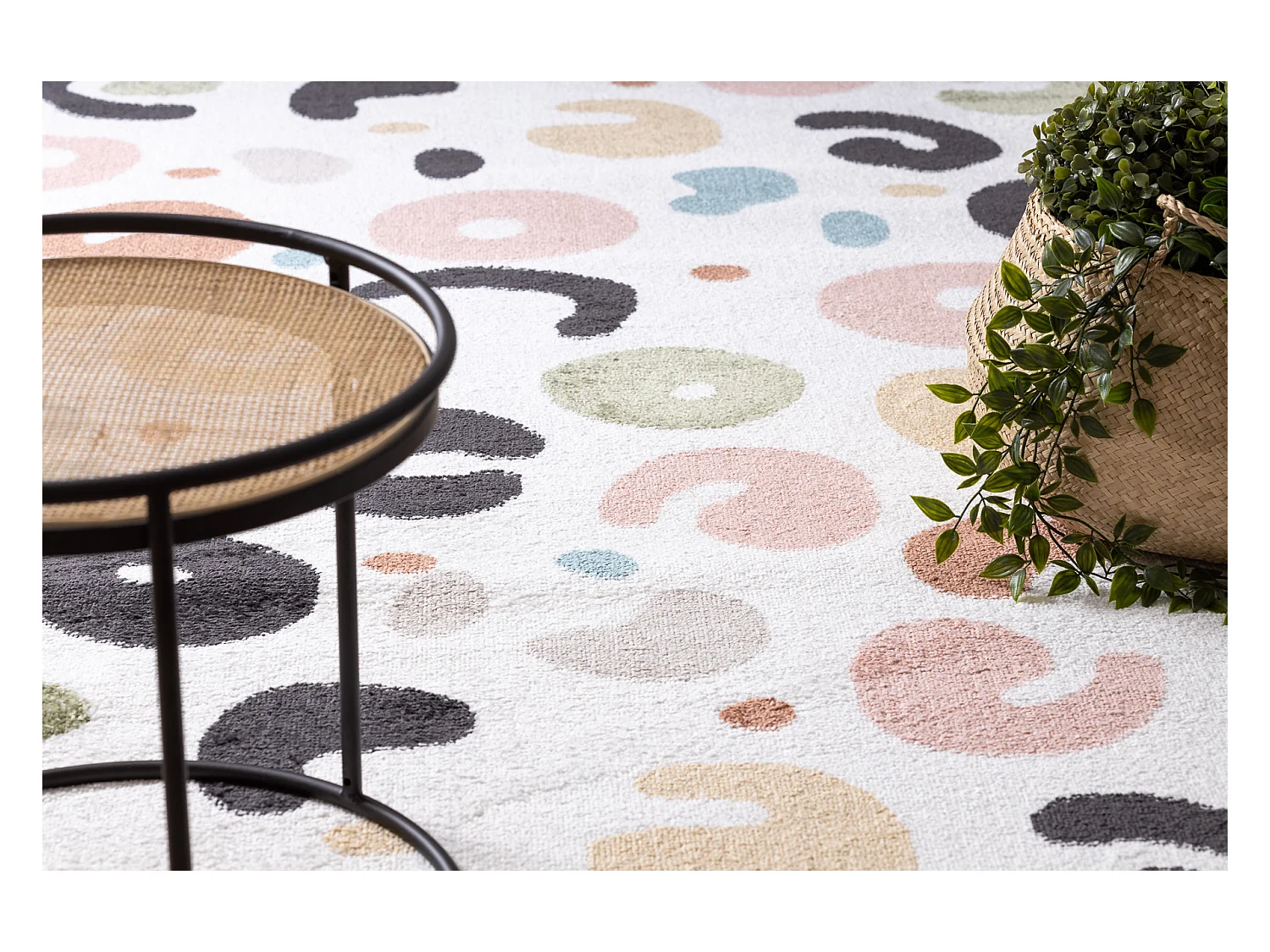 Tapis FUN Spots pour enfants taches crème 140x190 cm