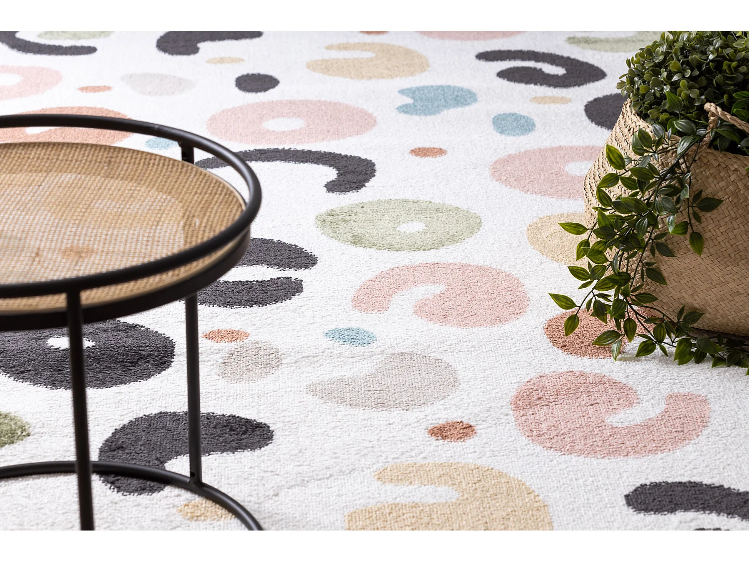 Tapis FUN Spots pour enfants taches crème 140x190 cm