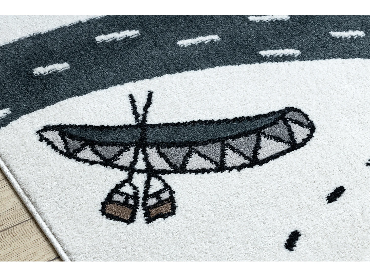 Tapis FUN Indian pour enfants, village indien, animaux crème 180x270 cm