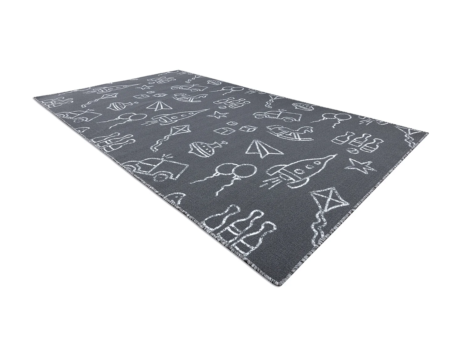 Tapijt voor kinderen TOYS speelgoed, om mee te spelen, kinderen - grij 200x300 cm