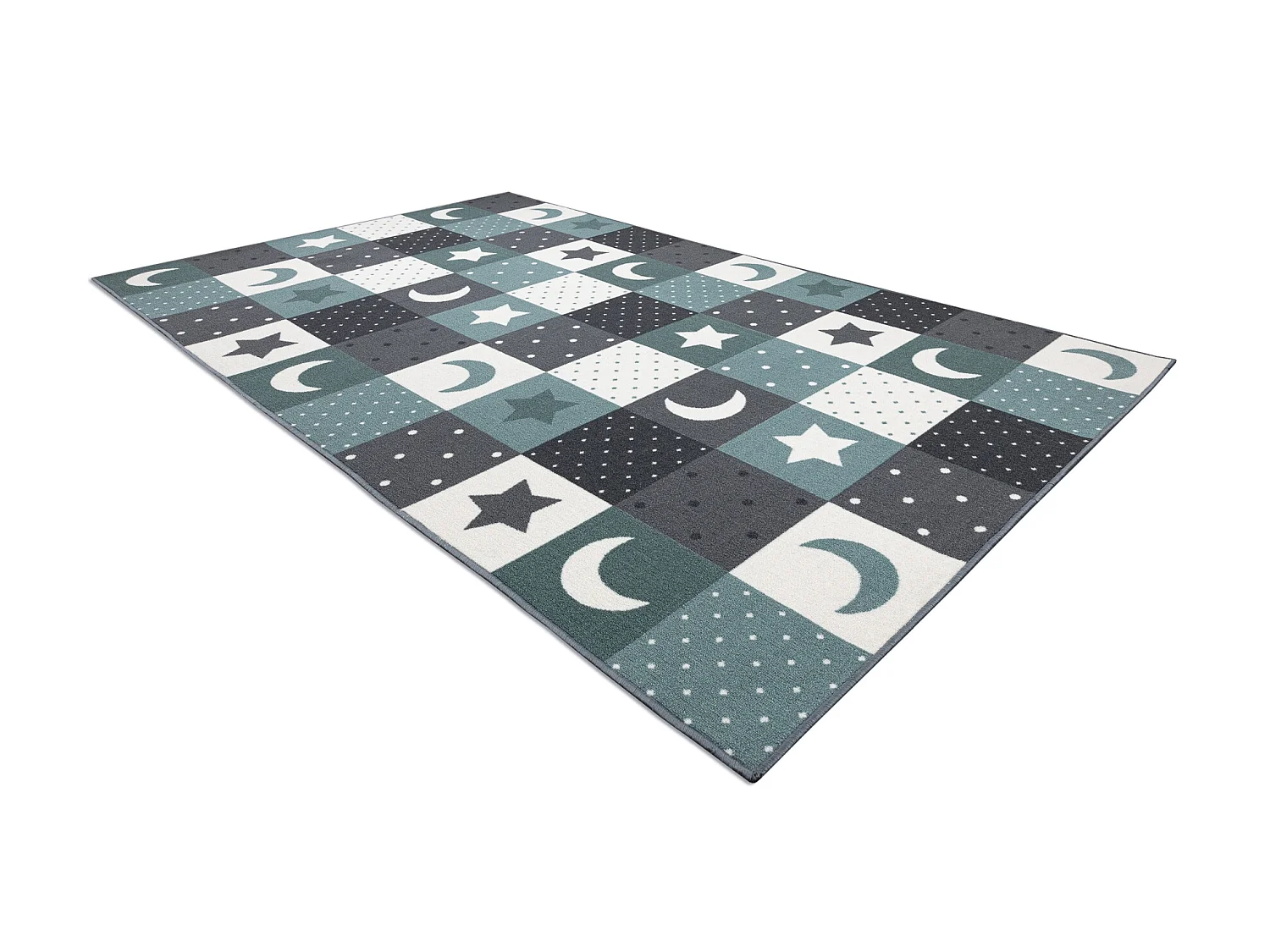 Tapijt voor kinderen STARS sterren, Sterretje , kinderen, turkoois / g 200x200 cm