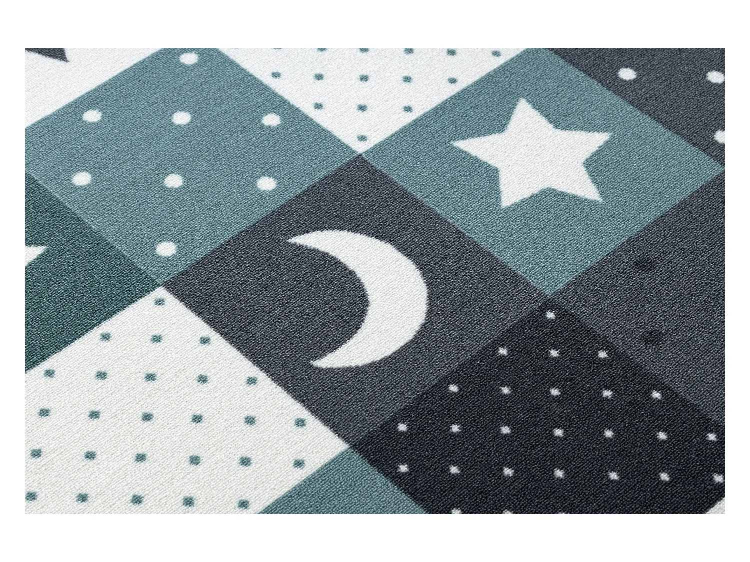 Tapijt voor kinderen STARS sterren, Sterretje , kinderen, turkoois / g 200x200 cm