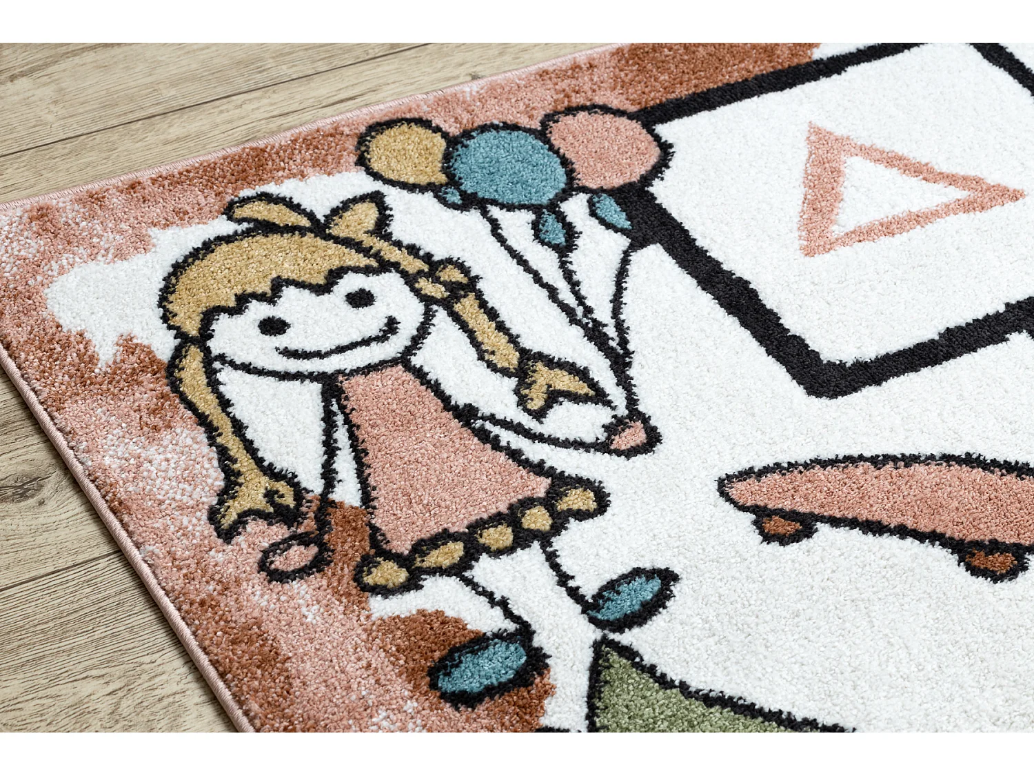 Tapis FUN Hop pour enfants, la marelle, animaux rouge 280x370 cm