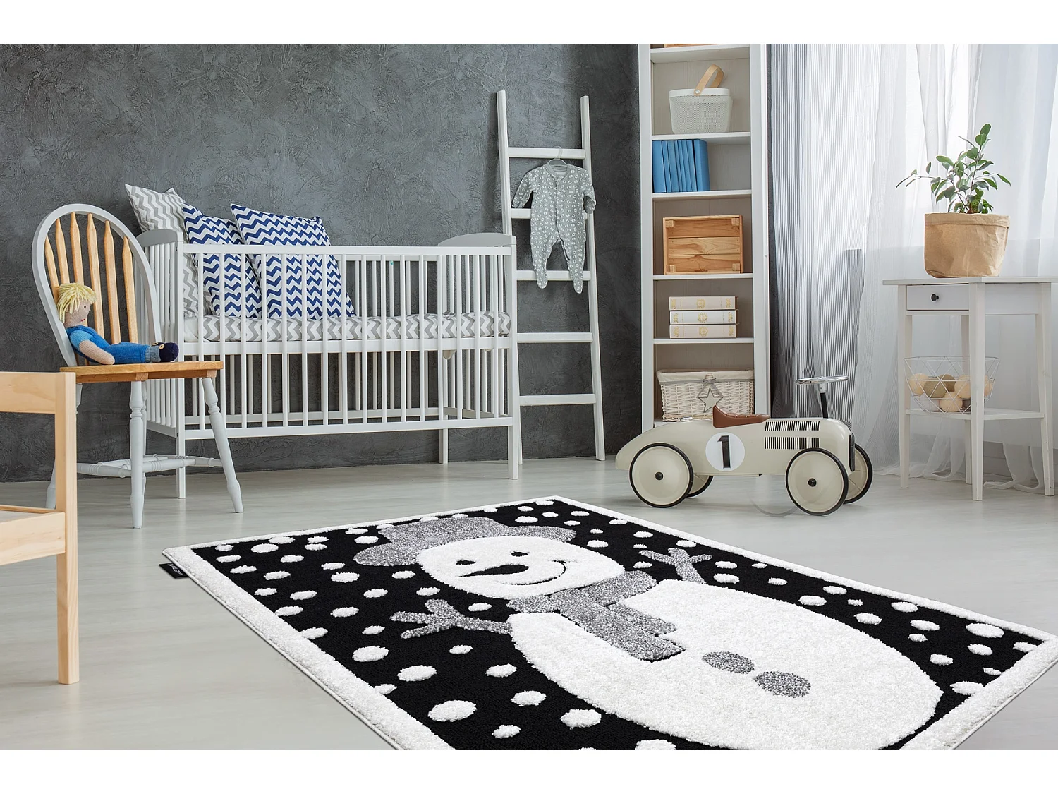 Kindertapijt JOY Snowman sneeuwman, voor kinderen - Structureel, twee  160x220 cm
