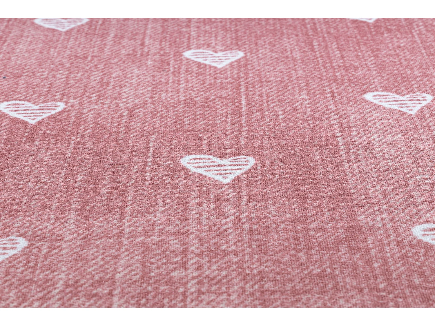 Tapete para crianças HEARTS Jeans, vintage corações - rosa 200x250 cm