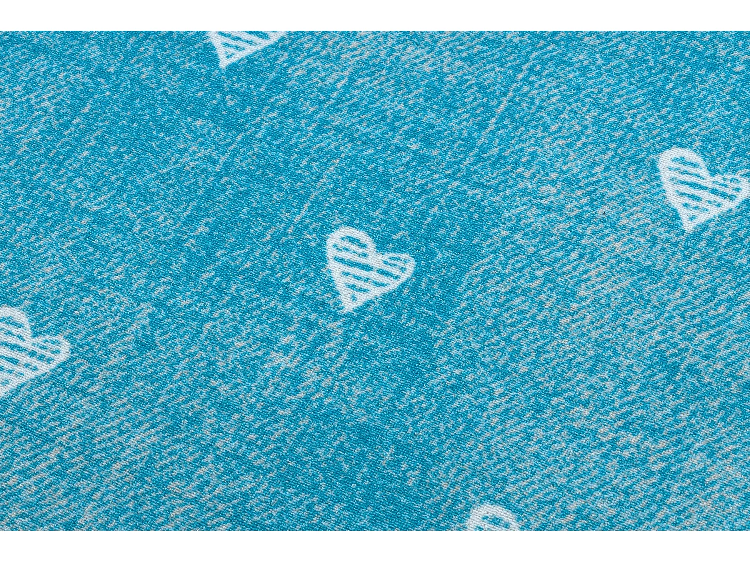 Tapijt voor kinderen HEARTS Jeans gewreven harten, kinderen - turkoois 300x500 cm