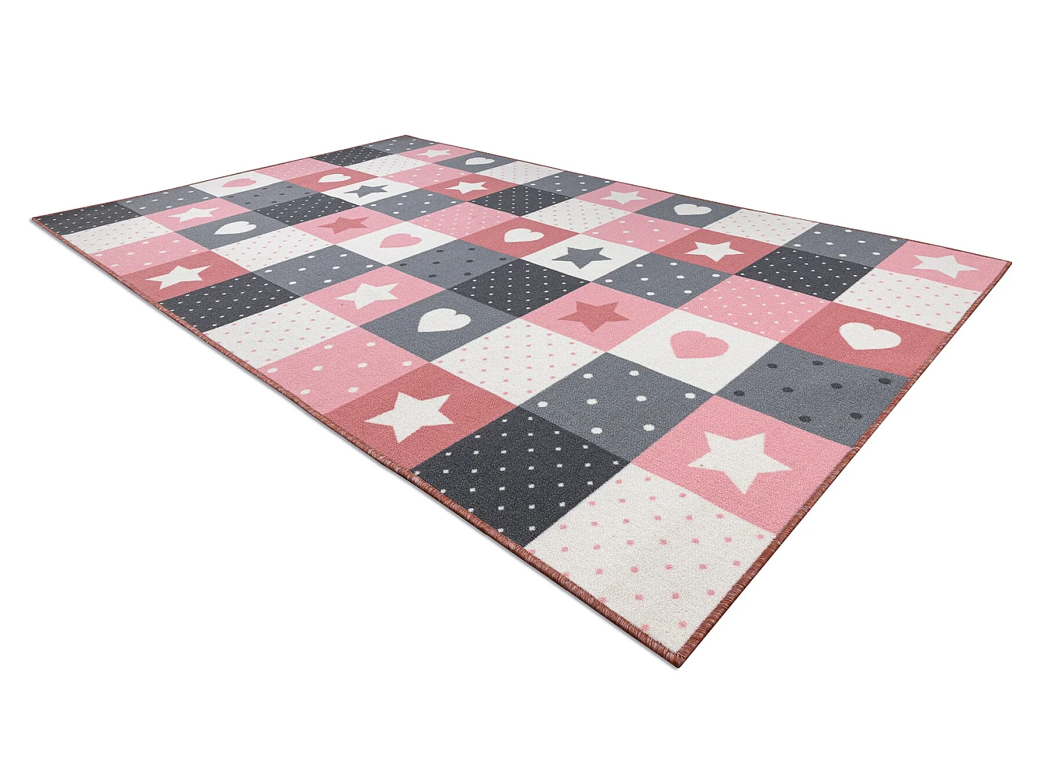 Tappeto per bambini STARS stelle rosa / grigio  300x400 cm