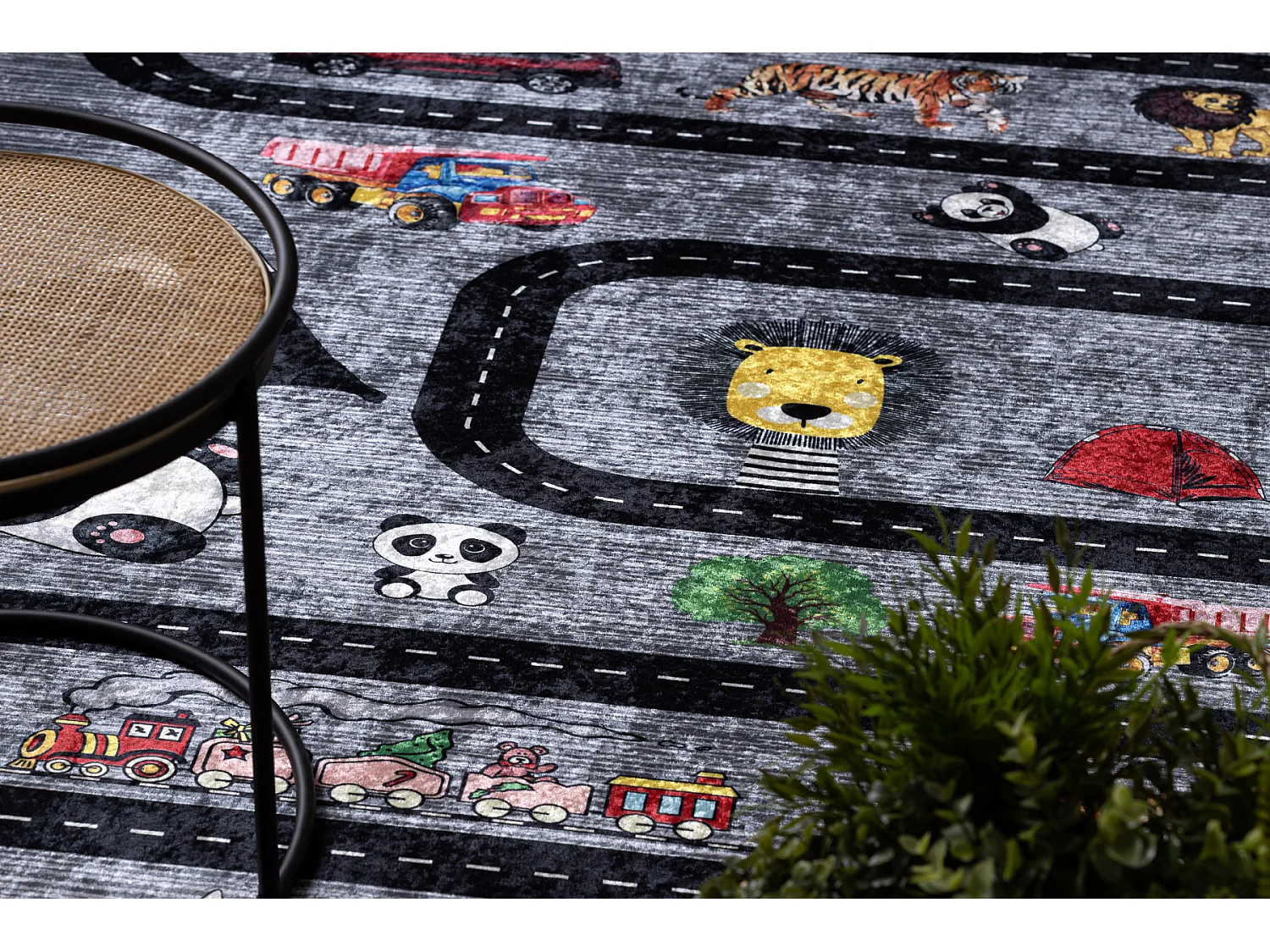 Tapis lavable BAMBINO 2092 Ruelles, voitures pour les enfants antidér 160x220 cm