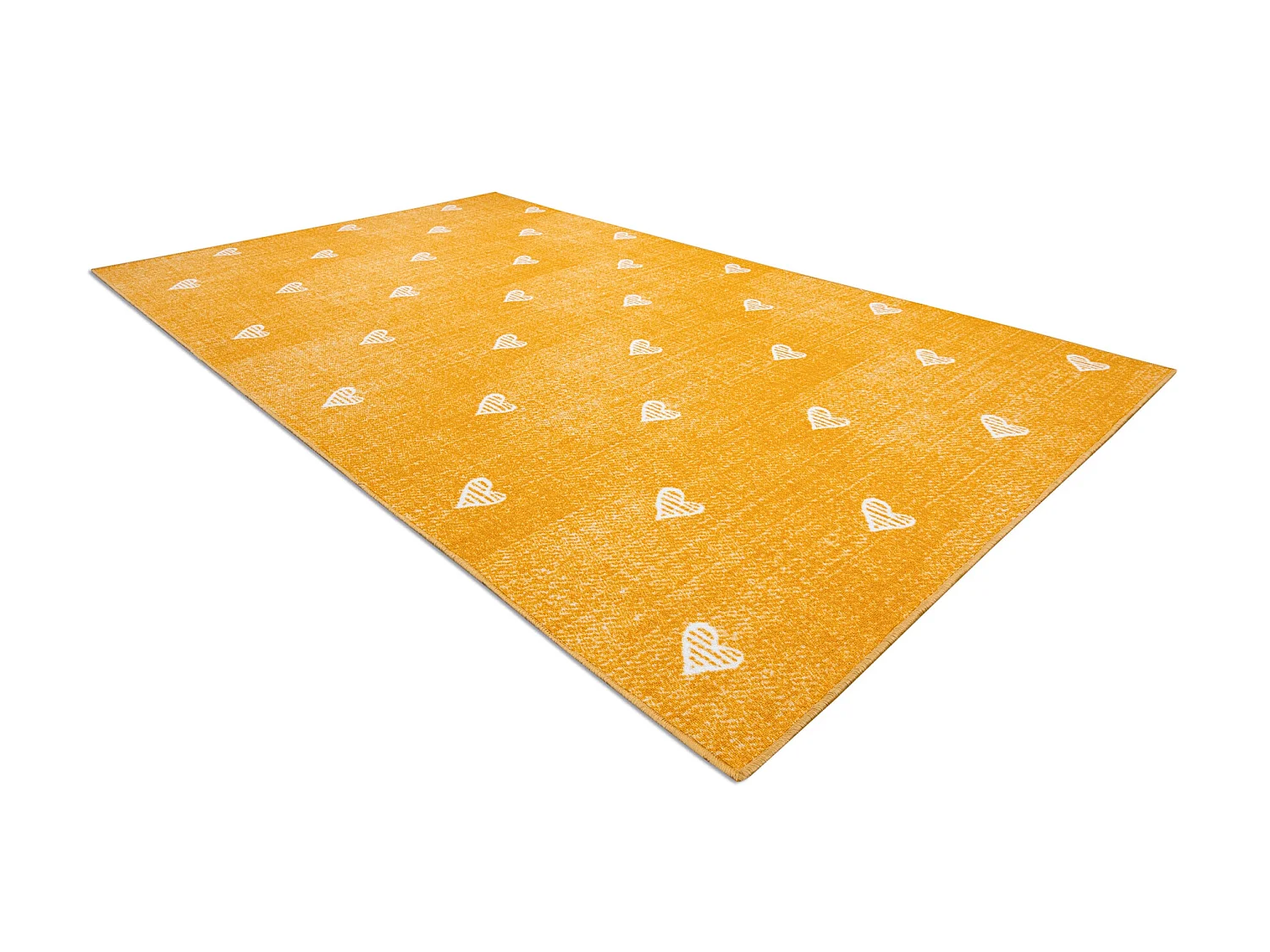 Tapis pour enfants HEARTS Jeans, vintage cœurs - orange 250x300 cm