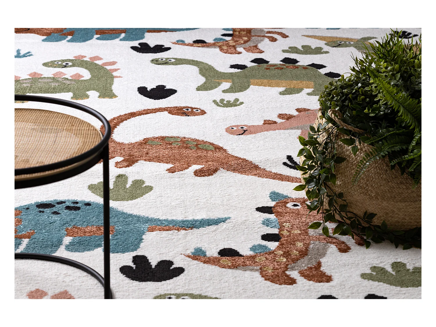 Tappeto FUN Dino per bambini Dinosauri crema 120x170 cm