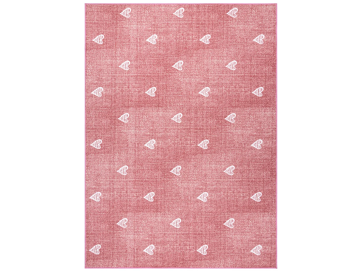 Teppich für Kinder HEARTS Jeans, vintage Herzen - rosa 200x400 cm