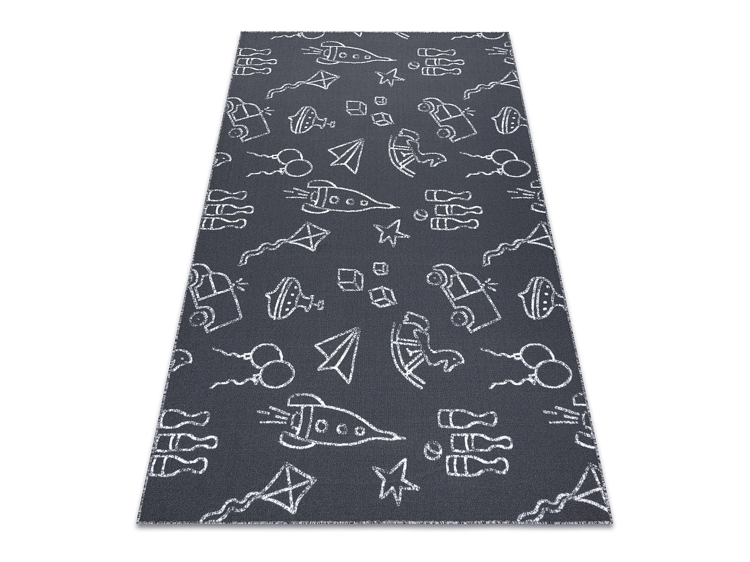 Tapijt voor kinderen TOYS speelgoed, om mee te spelen, kinderen - grij 200x450 cm