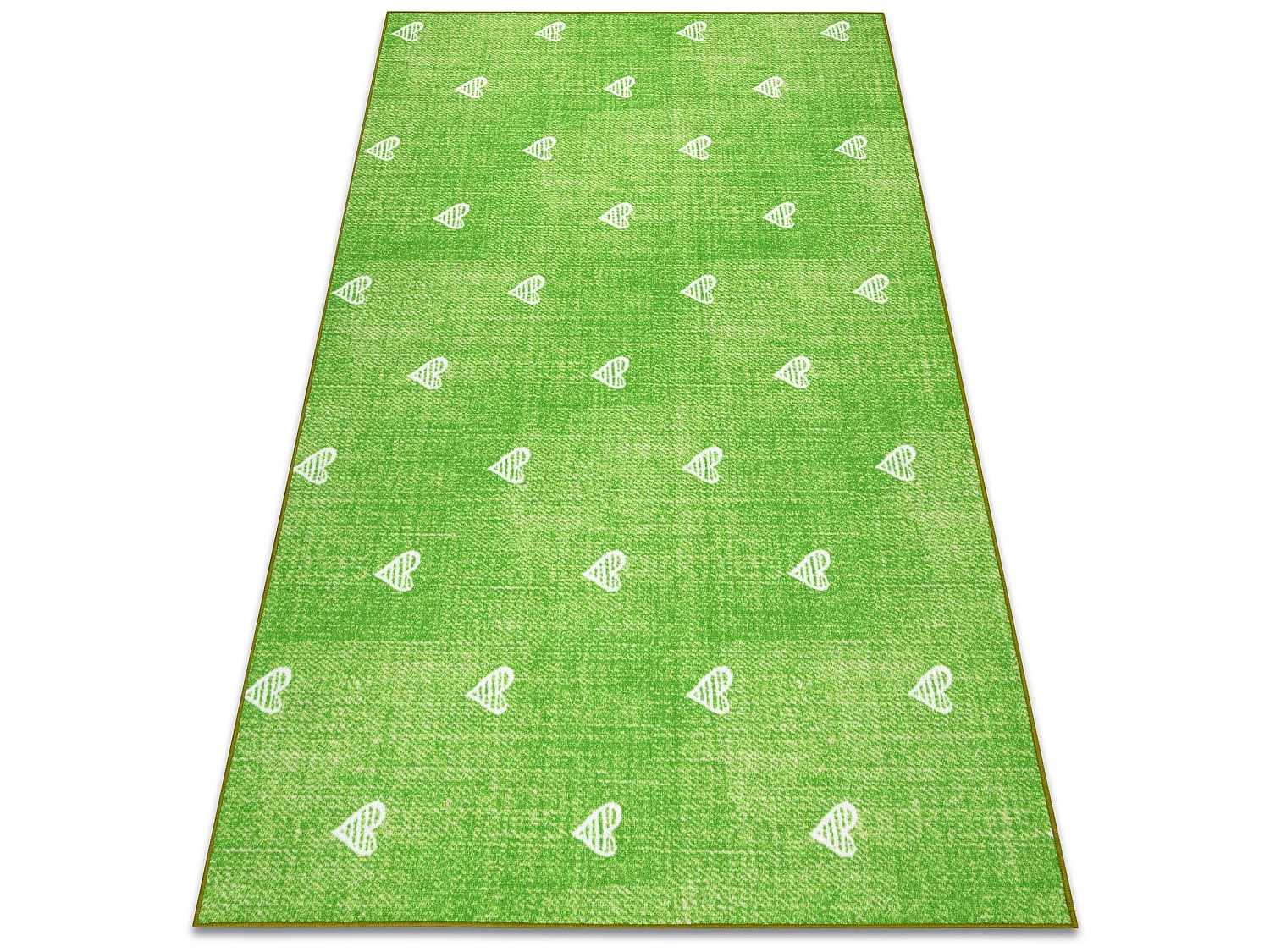 Tapis pour enfants HEARTS Jeans, vintage cœurs - vert 400x400 cm