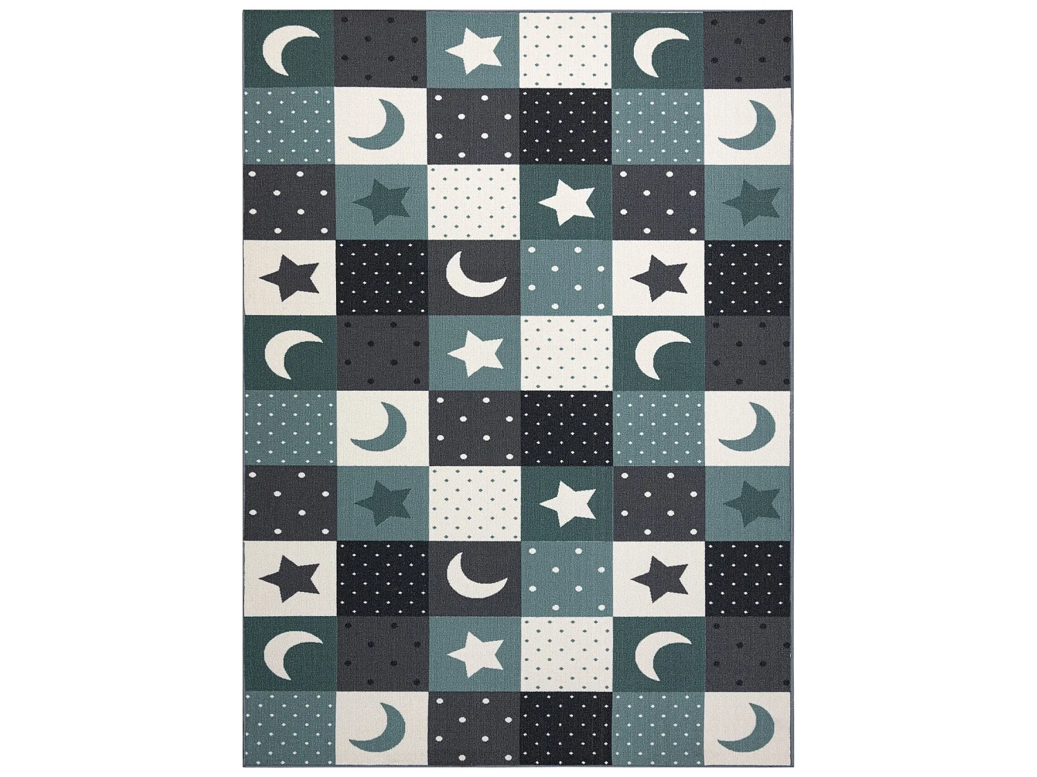 Tapis pour enfants STARS étoiles turquoise / gris 100x400 cm