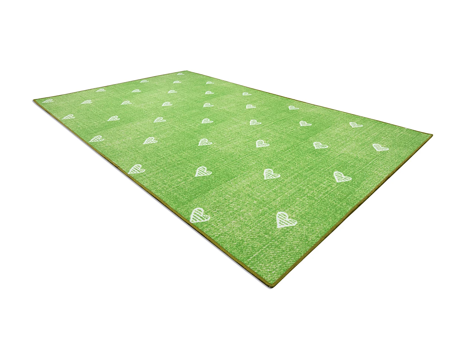Tapijt voor kinderen HEARTS Jeans gewreven harten, kinderen - groen  150x500 cm