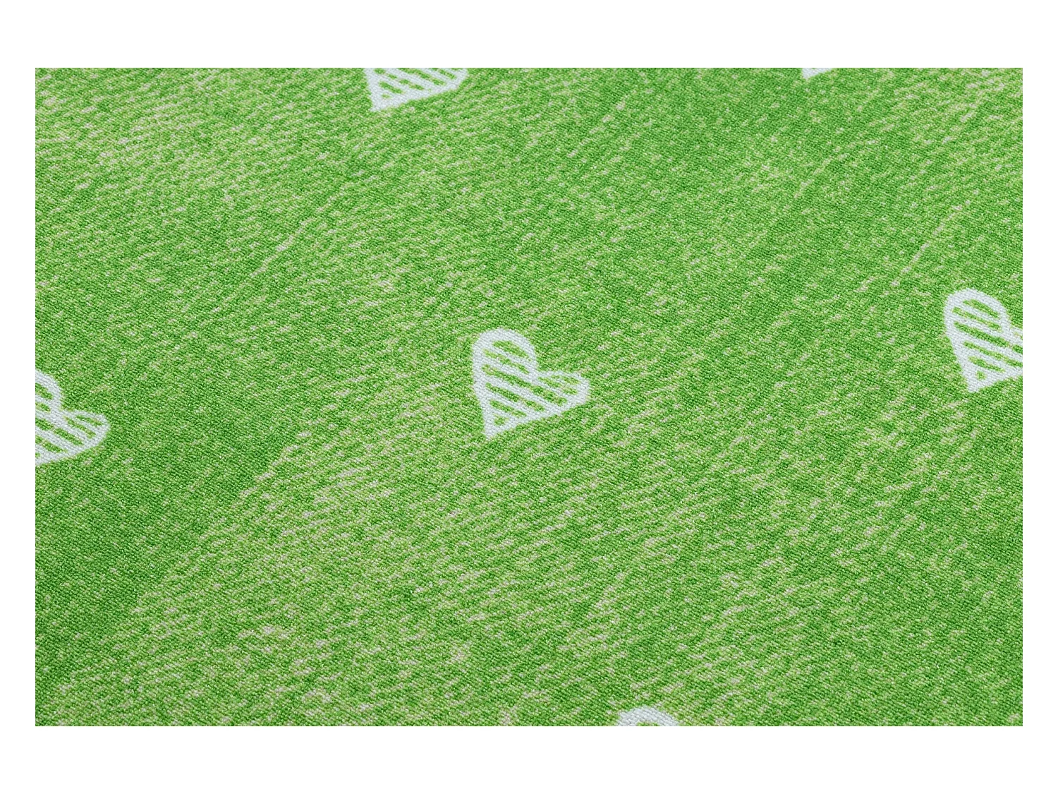 Tapijt voor kinderen HEARTS Jeans gewreven harten, kinderen - groen  150x500 cm