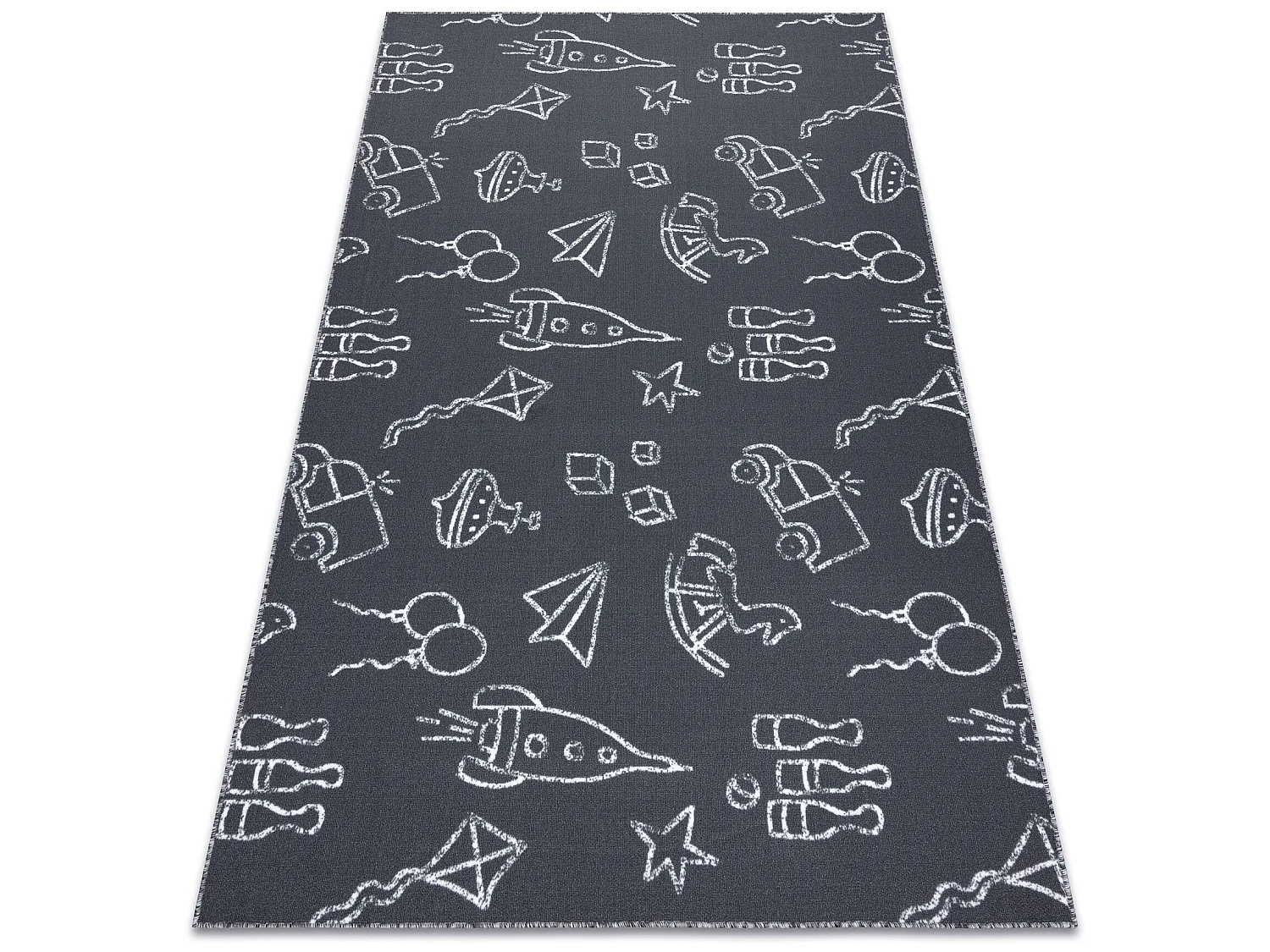 Tapijt voor kinderen TOYS speelgoed, om mee te spelen, kinderen - grij 250x350 cm