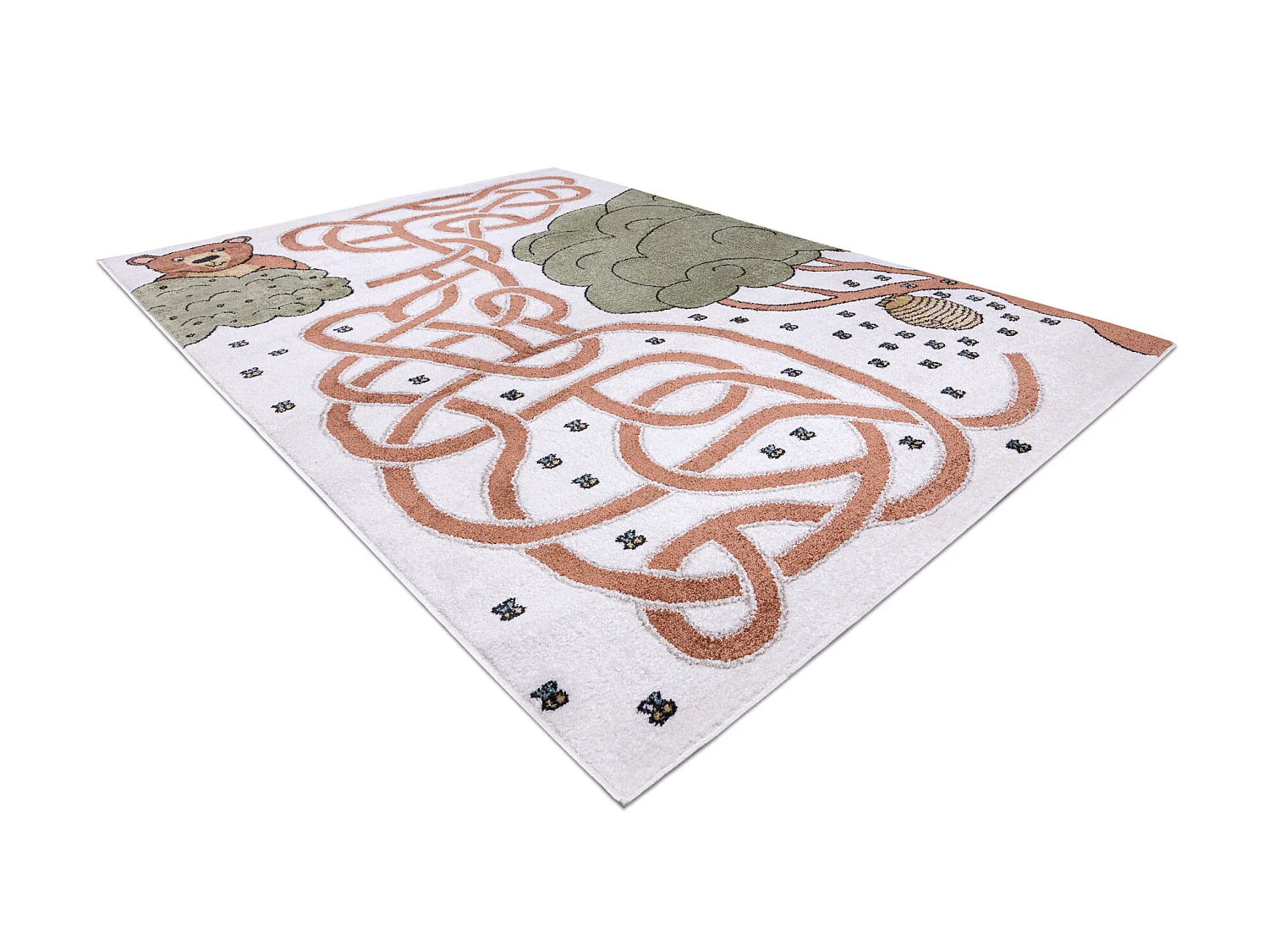 Tapijt FUN Honey voor kinderen, beer, bijen room 240x330 cm