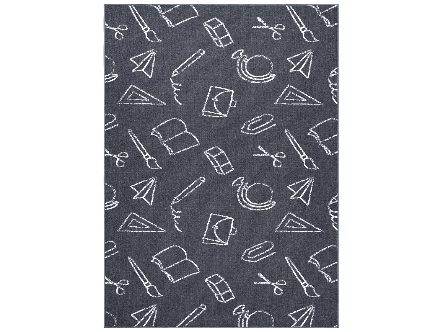 Teppich für Kinder SCHOOL Schule grau 200x450 cm