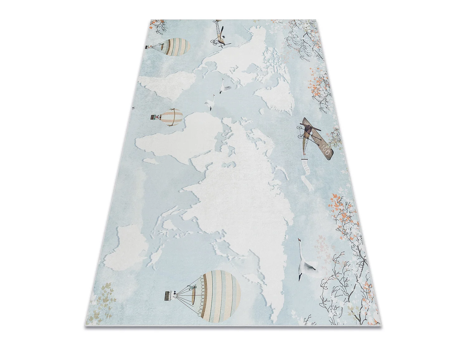 Tapis lavable BAMBINO 1163 Carte du monde, monde pour les enfants anti 160x220 cm