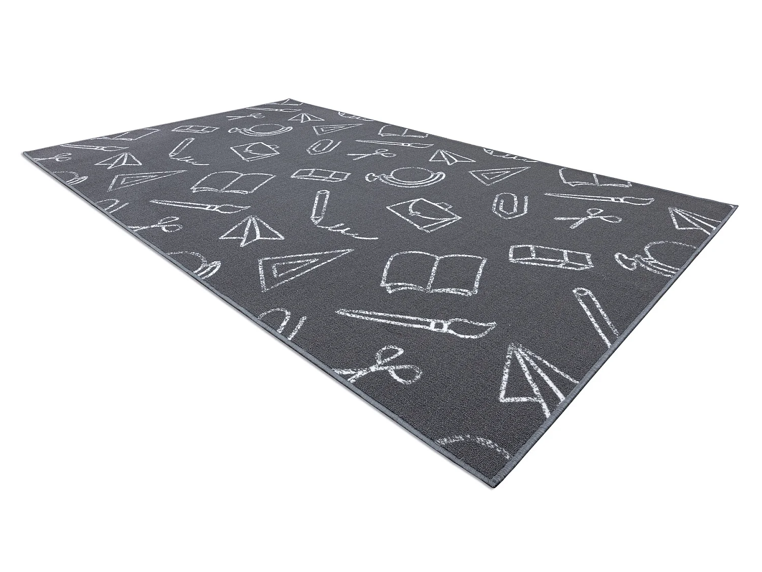 Teppich für Kinder SCHOOL Schule grau 400x400 cm