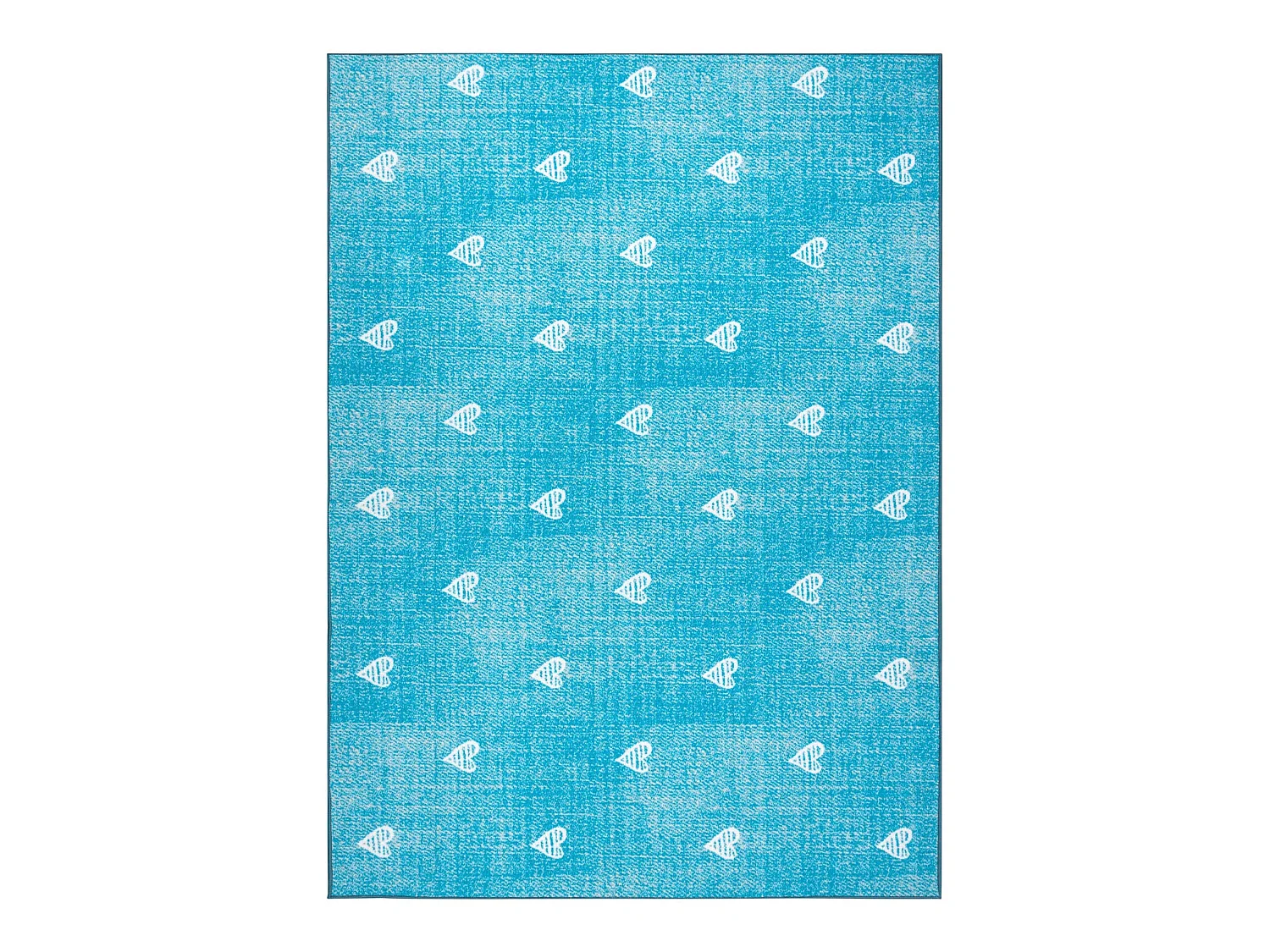 Tapijt voor kinderen HEARTS Jeans gewreven harten, kinderen - turkoois 100x200 cm
