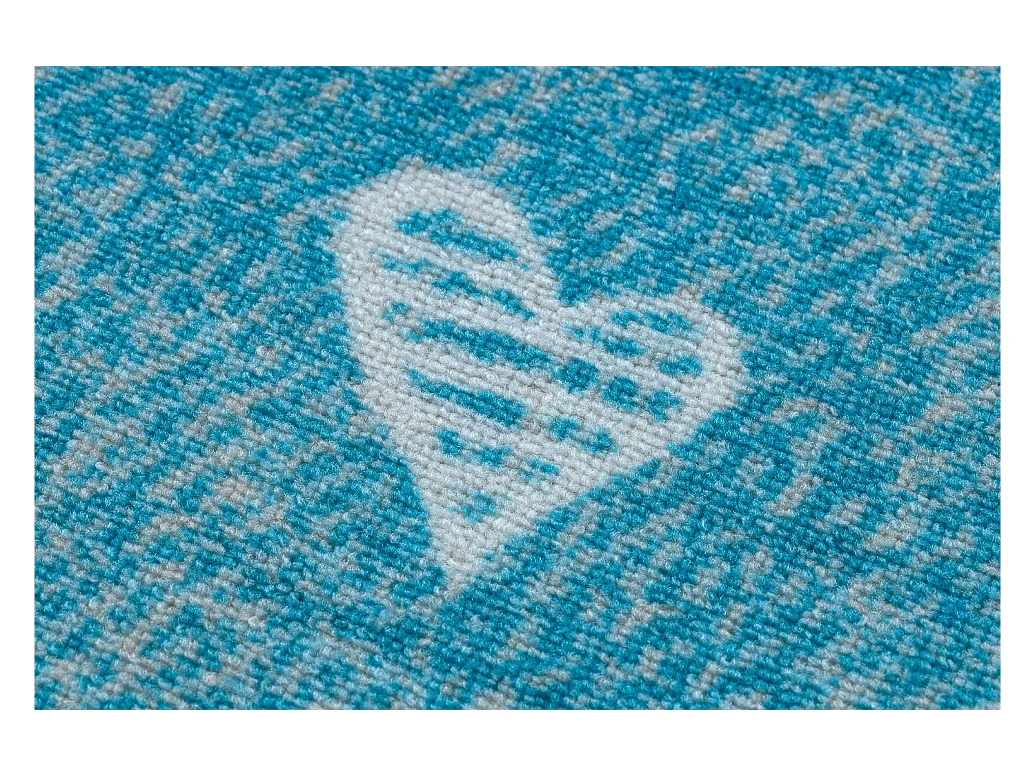 Tapijt voor kinderen HEARTS Jeans gewreven harten, kinderen - turkoois 100x200 cm