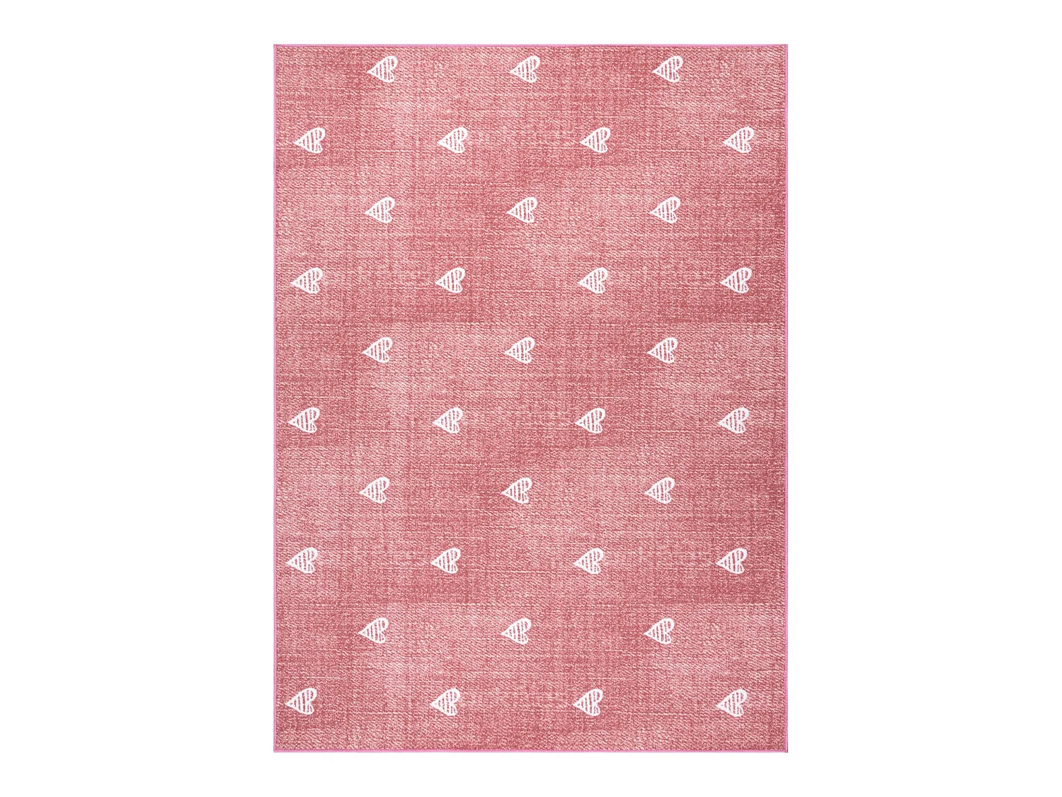 Tapijt voor kinderen HEARTS Jeans, gewreven harten, kinderen - rozekle 100x500 cm
