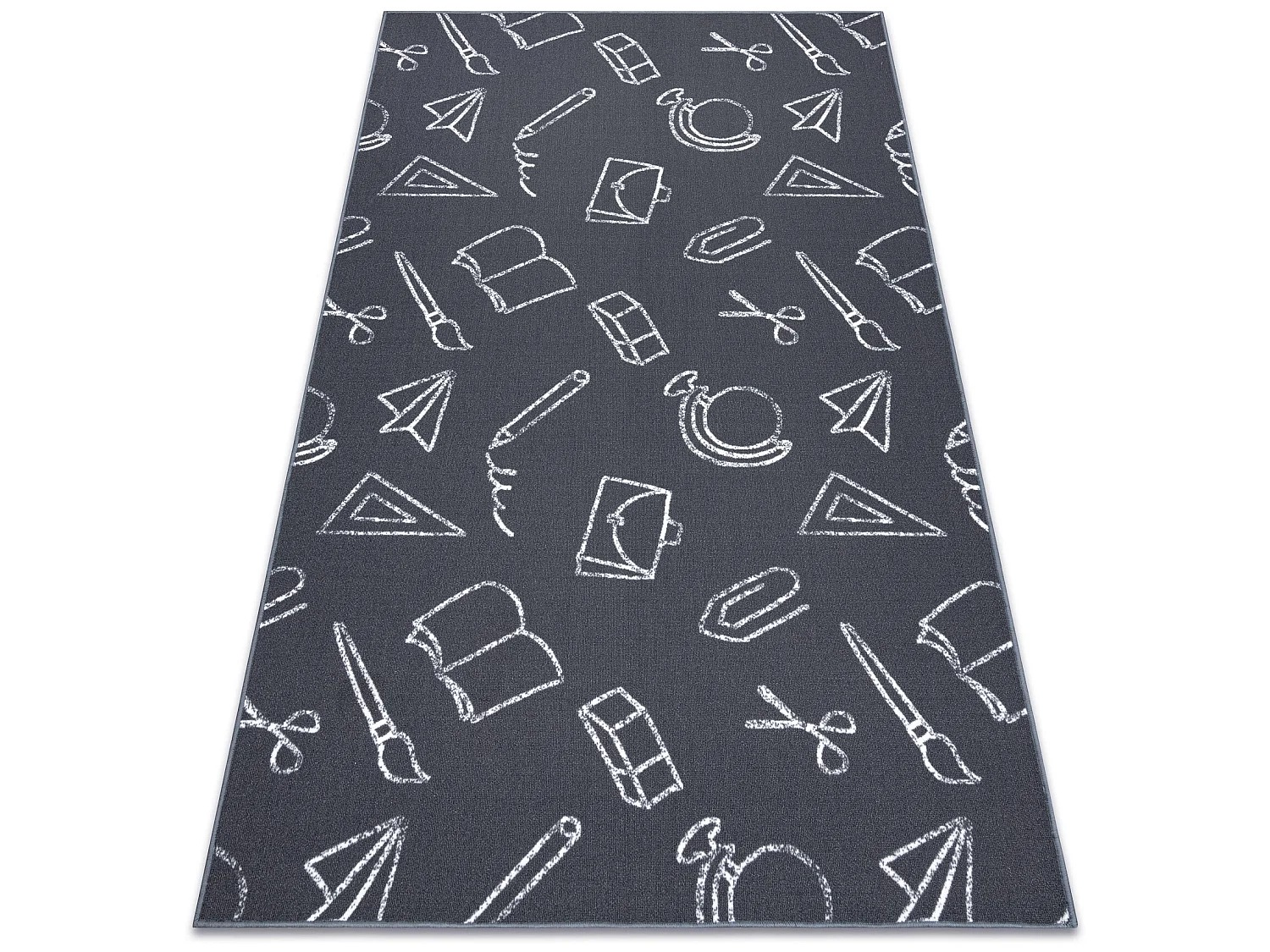 Tapijt voor kinderen SCHOOL school, kinderen grijskleuring 200x200 cm