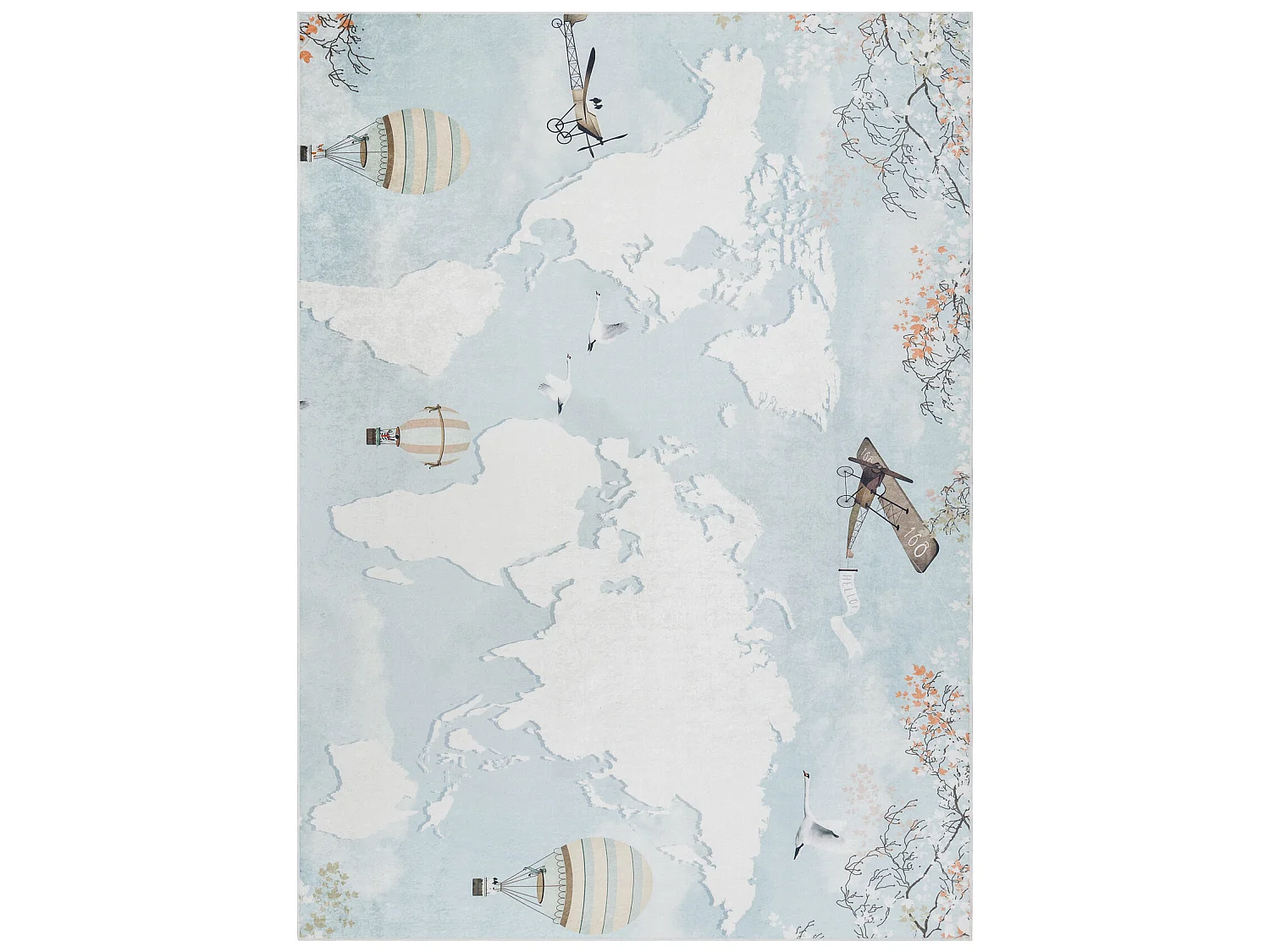 Tapis lavable BAMBINO 1163 Carte du monde, monde pour les enfants anti 120x170 cm