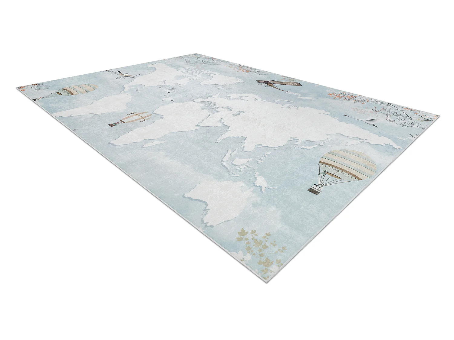 Tapis lavable BAMBINO 1163 Carte du monde, monde pour les enfants anti 120x170 cm
