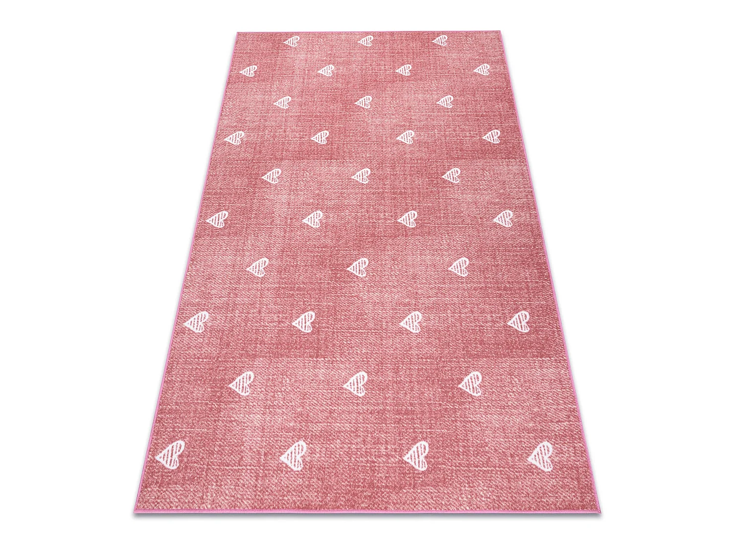 Tapis pour enfants HEARTS Jeans, vintage cœurs - rouge 200x200 cm