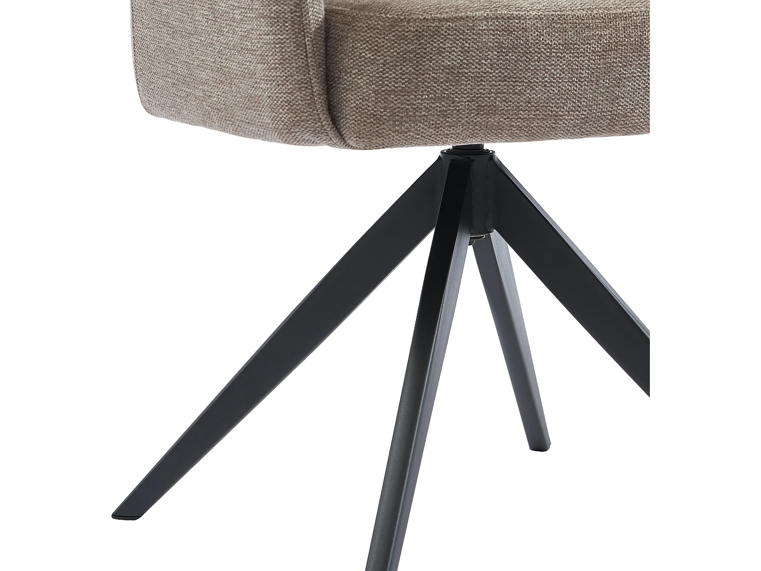 Conjunto de 2 cadeiras giratórias com apoios de braços em tecido e metal taupe - KONYA