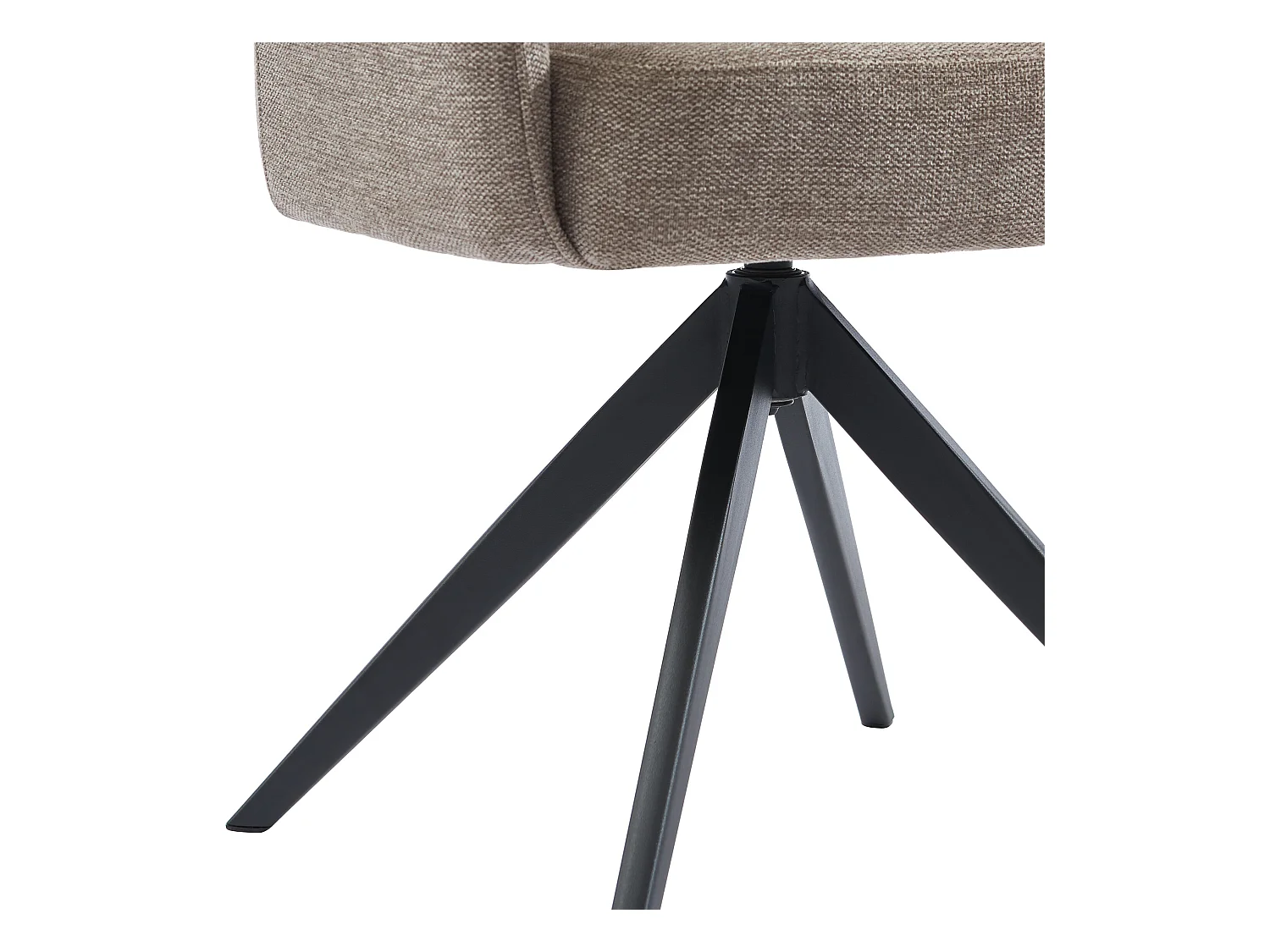 Lot de 6 chaises pivotantes avec accoudoirs en tissu et métal noir - Taupe - KONYA