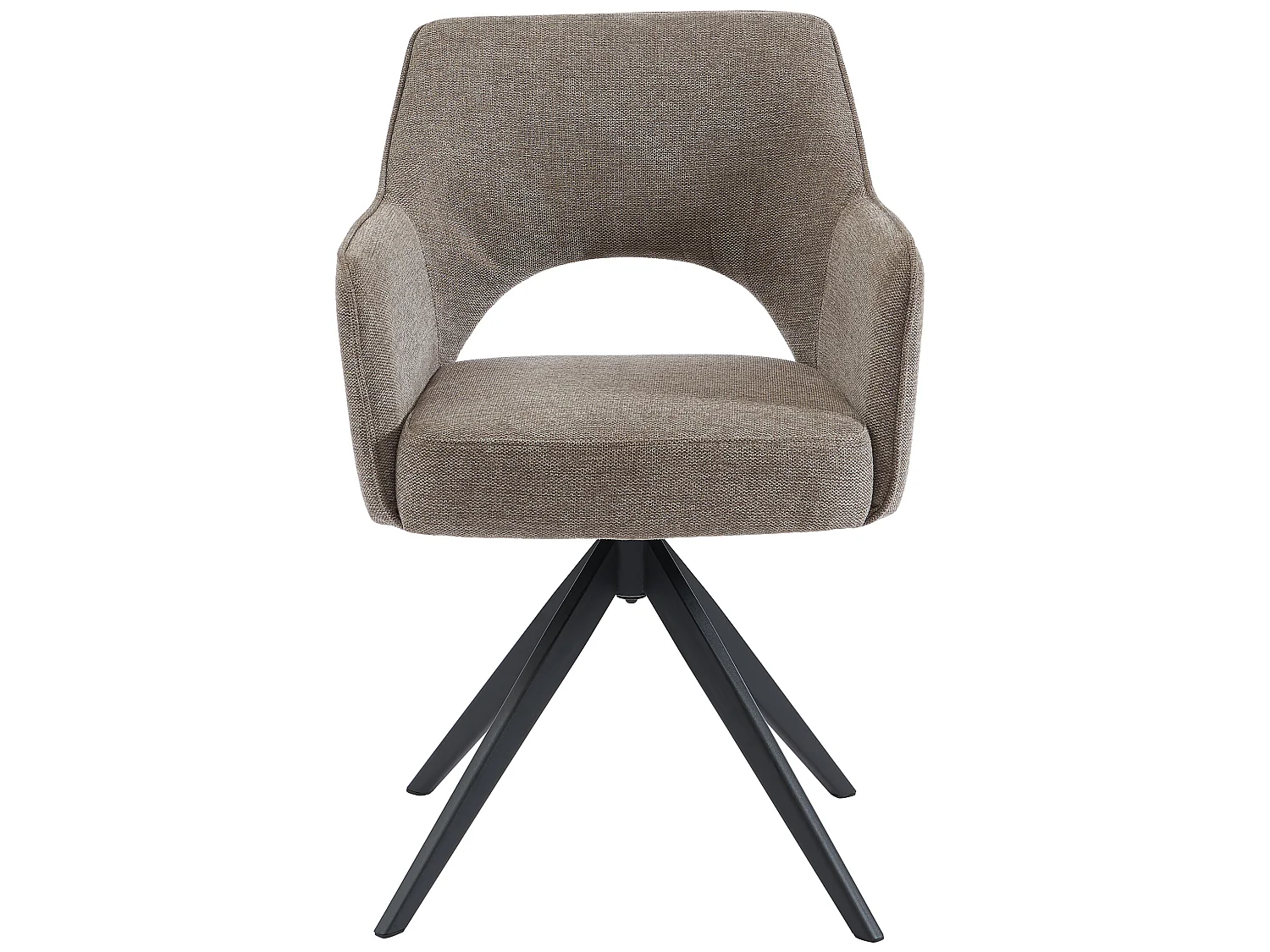 Bürostuhl Drehstuhl mit Armlehnen 6er-Set - Stoff & Metall - Taupe - KONYA