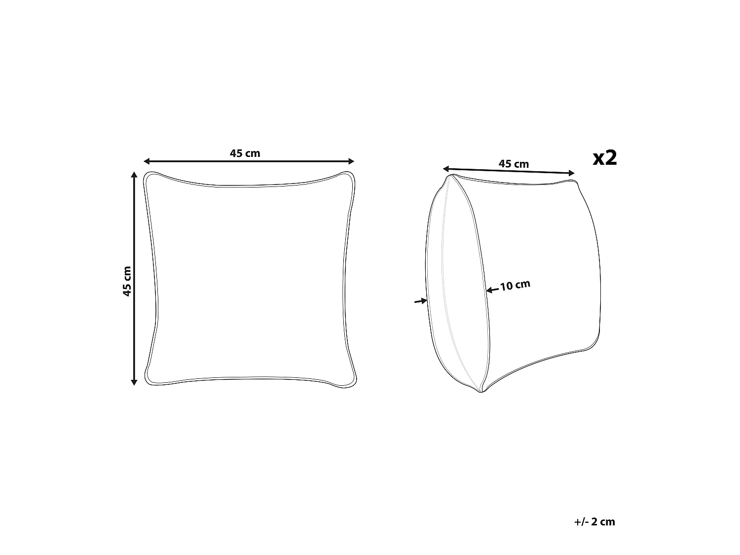 Lot de 2 coussins décoratifs POINSETTIA Velours 45 x 45 cm Orange Motif de plante