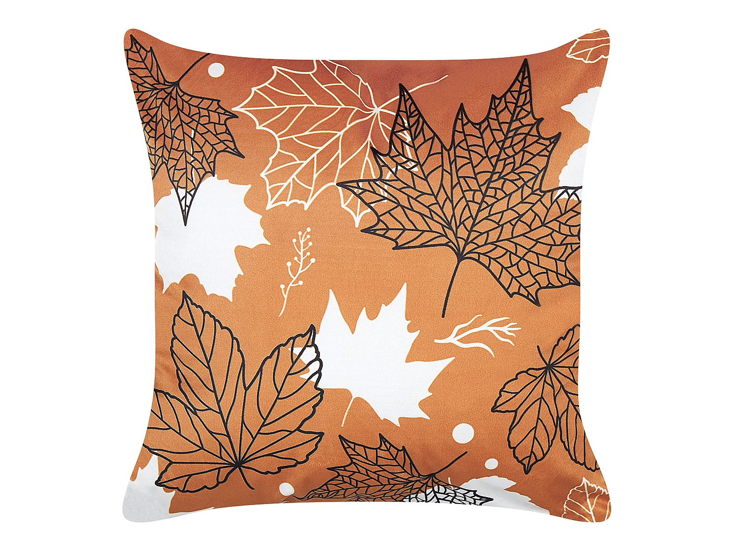 Set van 2 decoratieve kussens POINSETTIA Fluweel 45 x 45 cm Oranje Bladpatroon