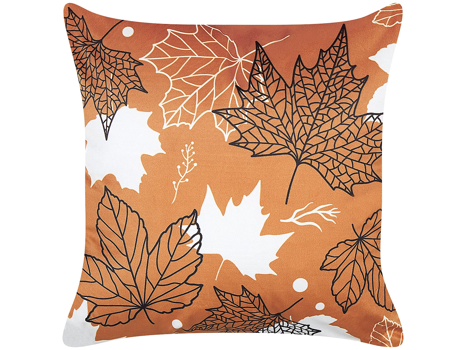 Conjunto de 2 almofadas decorativas POINSETTIA Veludo 45 x 45 cm Laranja Padrão de plantas