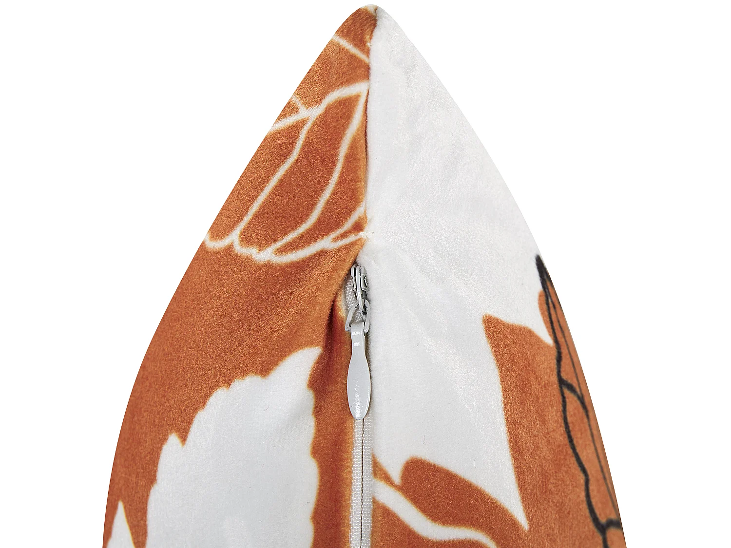 Conjunto de 2 almofadas decorativas POINSETTIA Veludo 45 x 45 cm Laranja Padrão de plantas