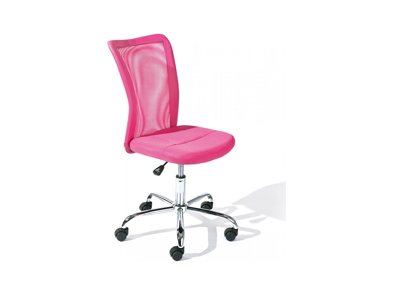 CLIDE FUSHIA - Fauteuil de bureau rose pour enfant avec roulettes