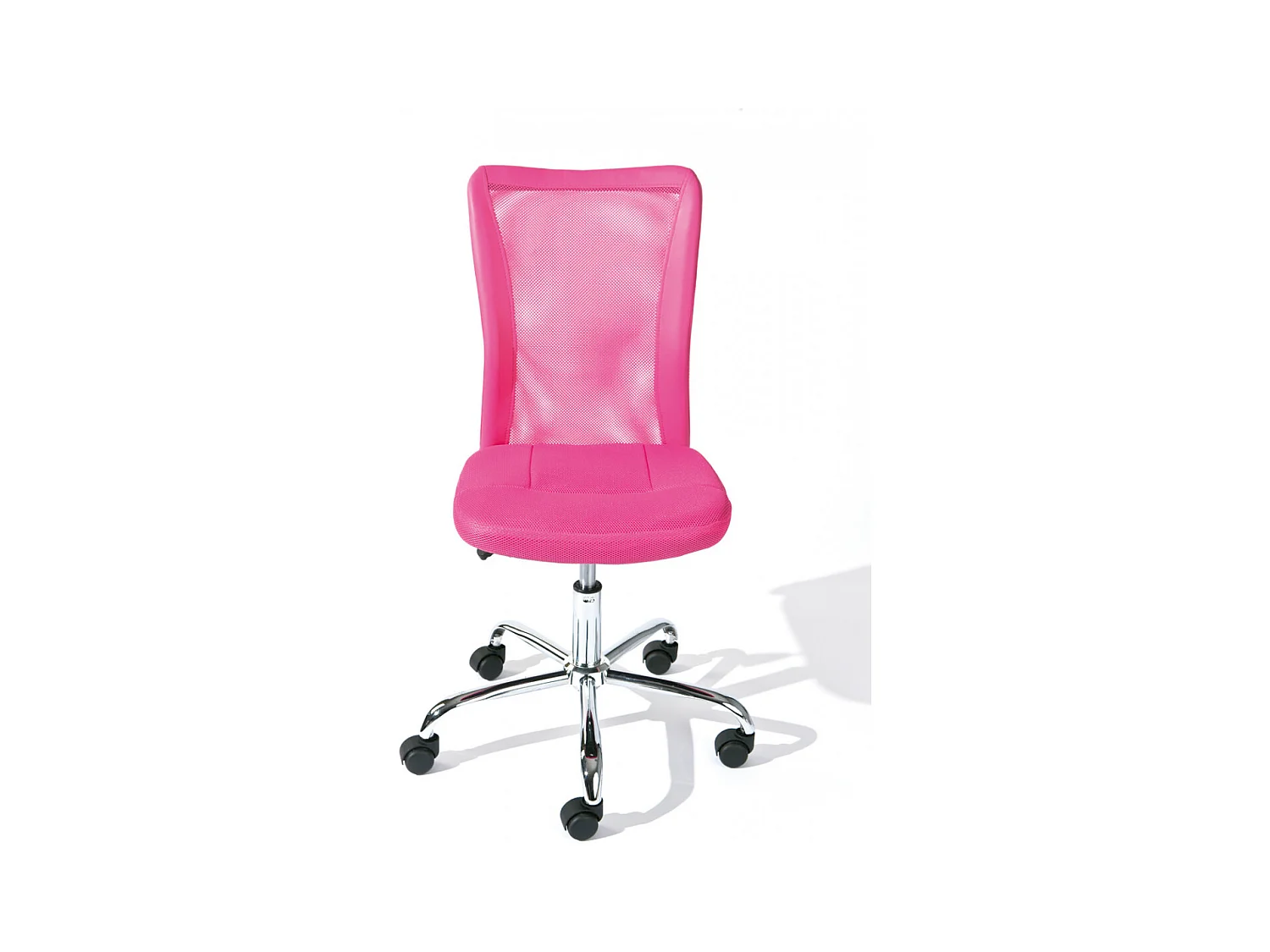 CLIDE FUSHIA - Fauteuil de bureau rose pour enfant avec roulettes