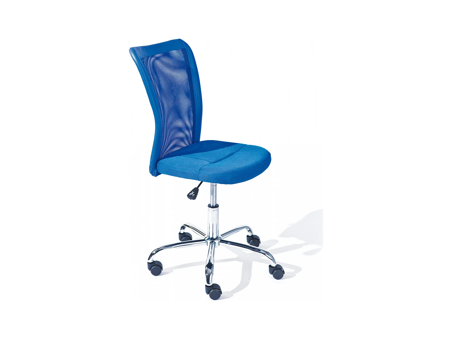 CLIDE BLEU - Fauteuil de bureau bleu pour enfant avec roulettes