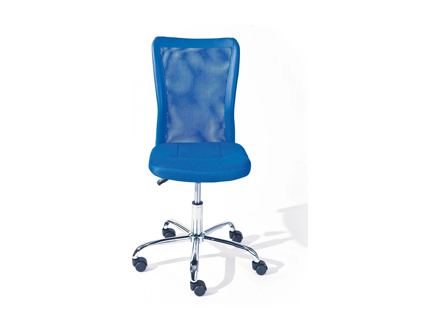 CLIDE BLEU - Fauteuil de bureau bleu pour enfant avec roulettes