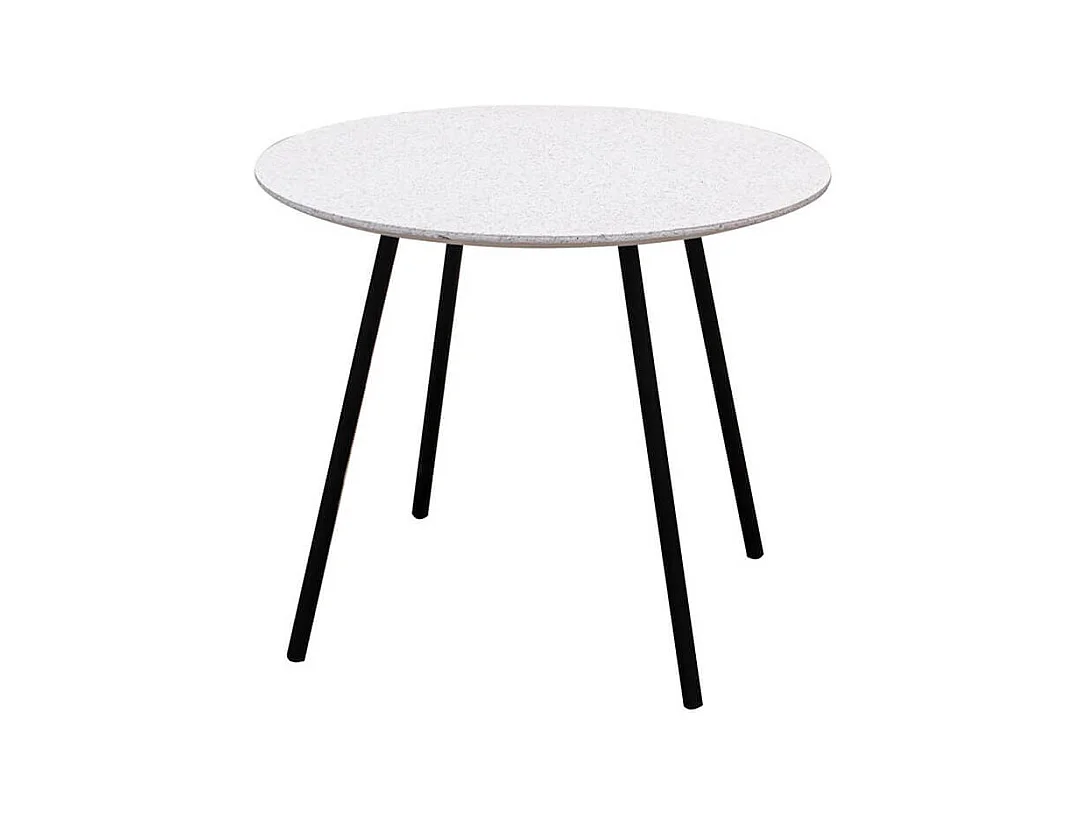 GRACY - Lot de 2 Tables Gigognes Plateaux Effet Granit Blanc