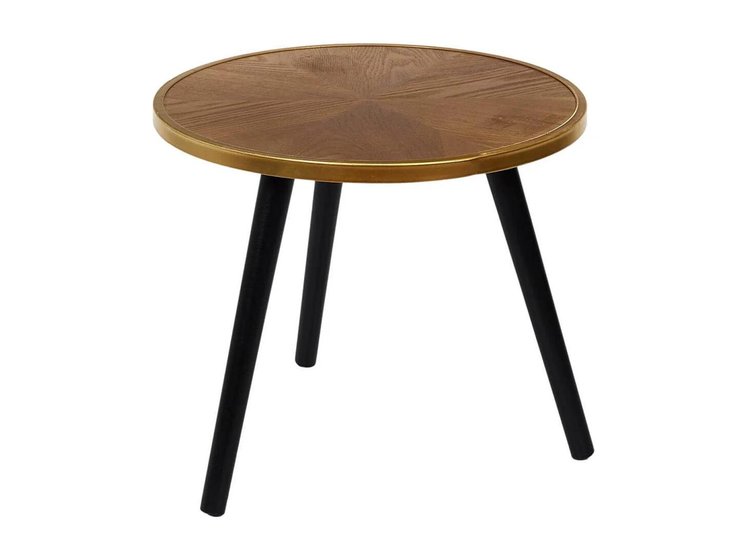 GAUTHIER - Tables Gigognes Plateau Effet Bois Cerclage Or