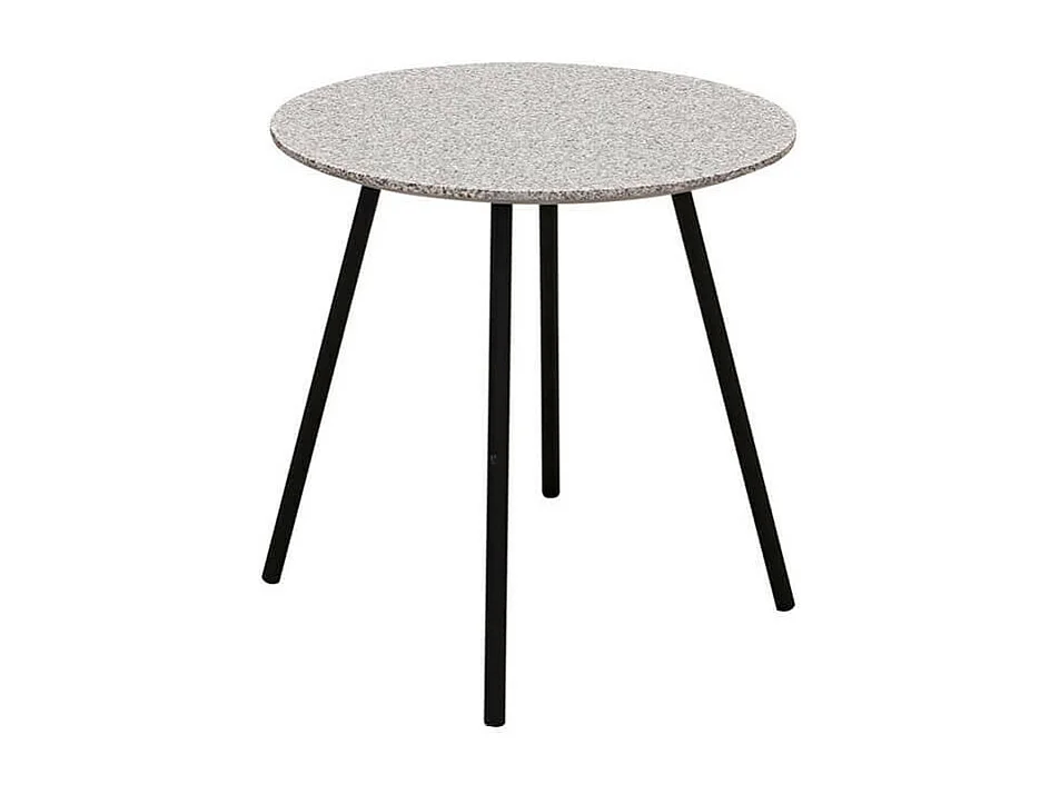 GRACY - Lot de 2 Tables Gigognes Plateaux Effet Granit Gris