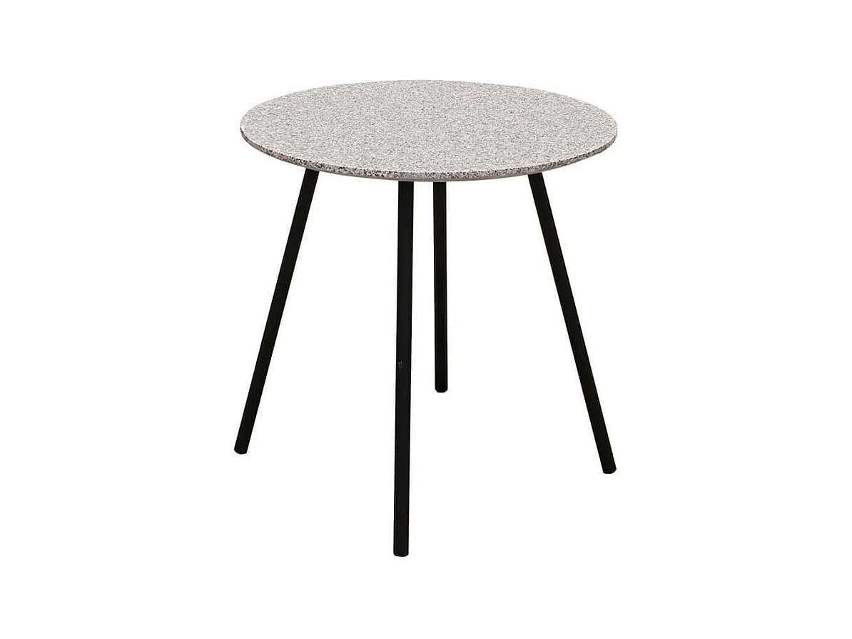 GRACY - Lot de 2 Tables Gigognes Plateaux Effet Granit Gris