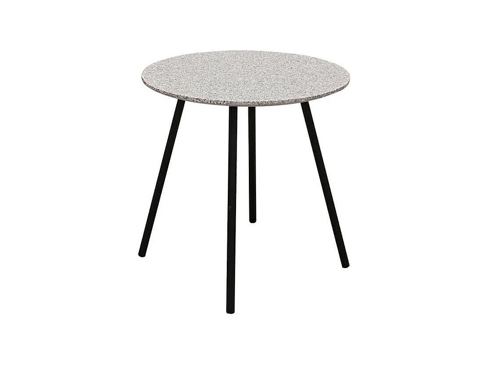 GRACY - Lot de 2 Tables Gigognes Plateaux Effet Granit Gris