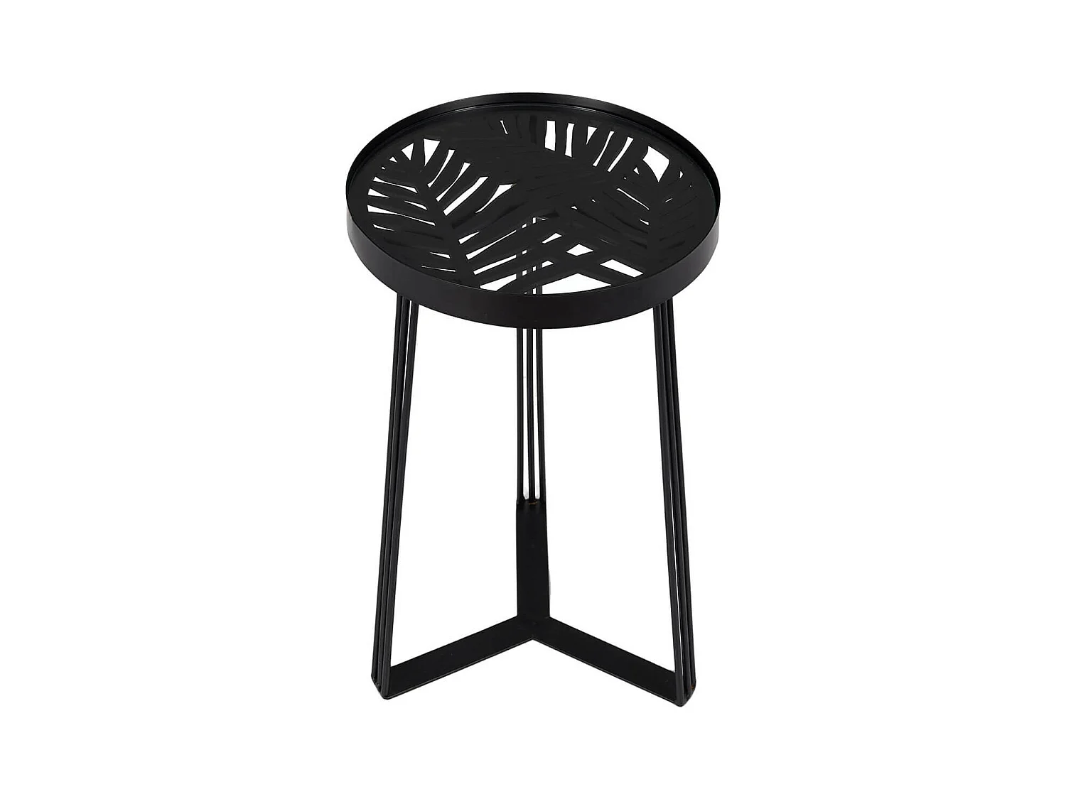 SOVA - Tables Gigognes Noires Motif Feuilles